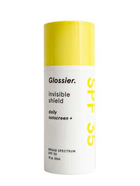 glossier invisible shield daily sunscreen.